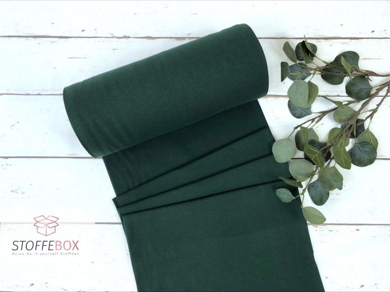 Bündchen Stoff - Uni tannengrün - 35cm Schlauchware Öko-Tex-100