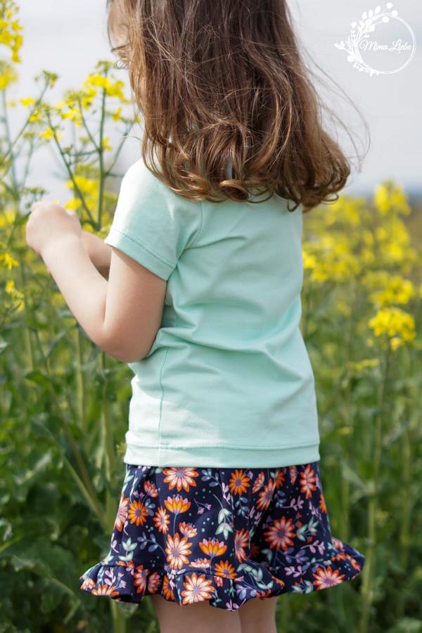 Jersey Öko-Tex-100 - Glitzer Flower/Blumen (senfgelb, dunkelblau, grün) – Bild 9