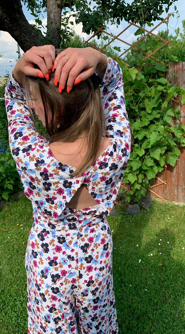 Modal Tencel - geblümt / Blumen (petrol / weiß) – Bild 9