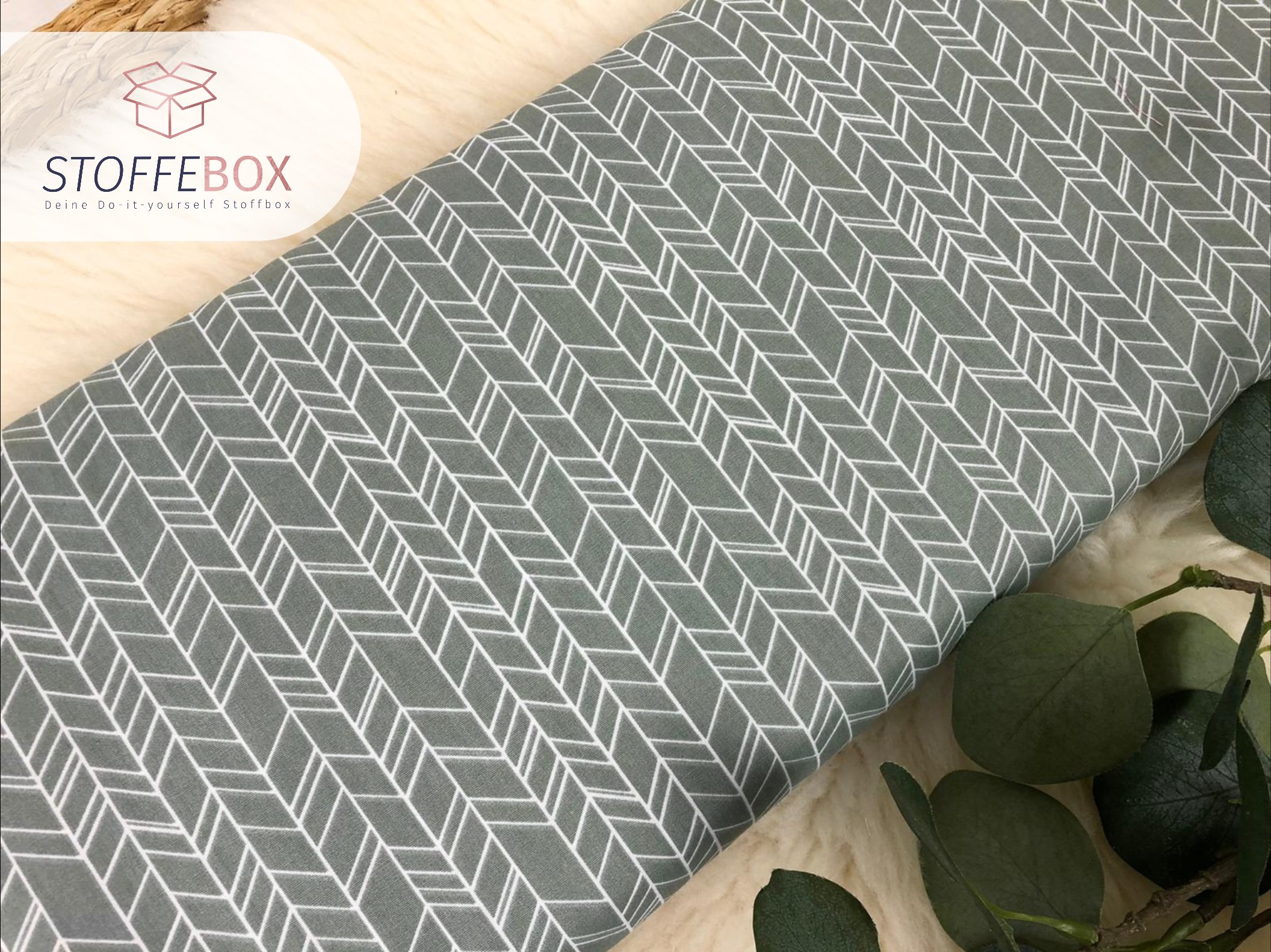 Baumwolle/Webware - geometrisch Zick Zack (Farbe wählbar) – Bild 9