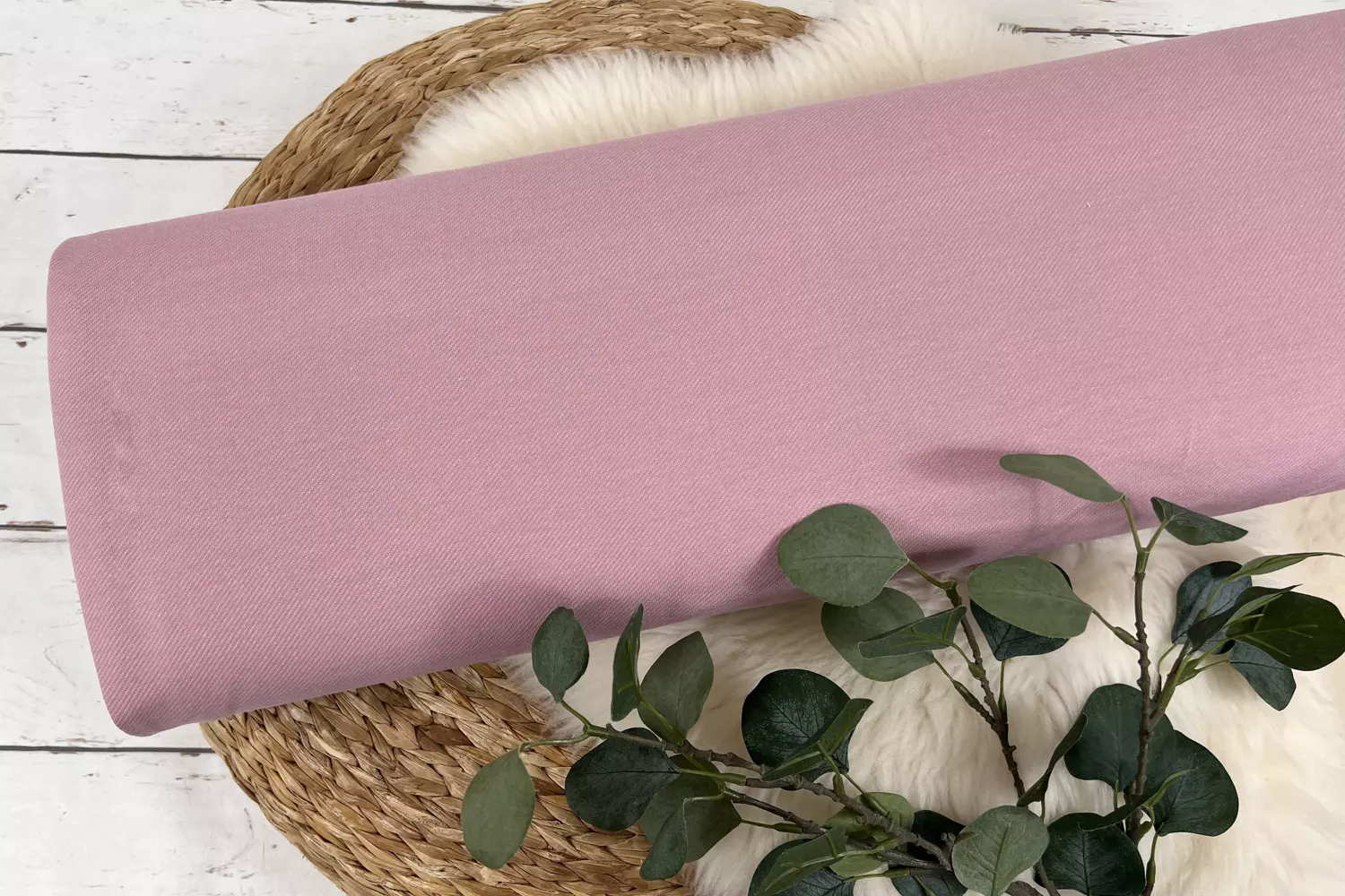 elastischer Baumwolljersey mit Jeansoptik in altrosa