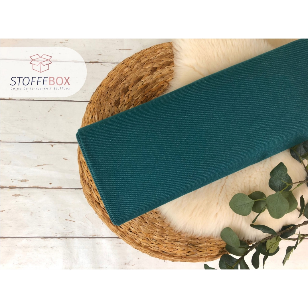 Jersey Stoff mit Jeansoptik - in verschiedenen Uni Farben - Öko-Tex-100 – Bild 2