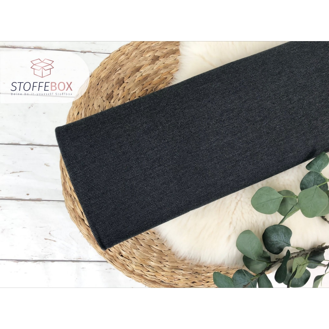 Jersey Stoff mit Jeansoptik - in verschiedenen Uni Farben - Öko-Tex-100 – Bild 8