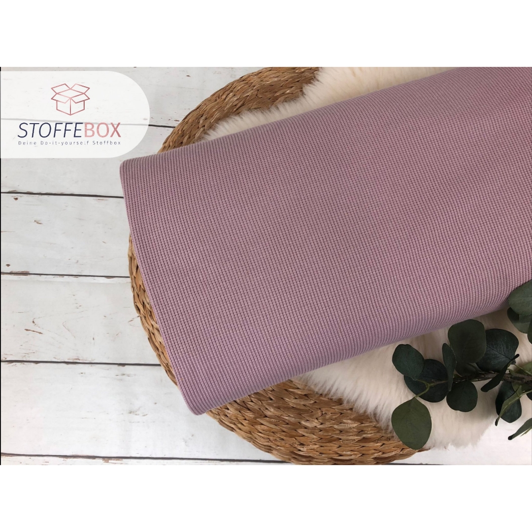Reststück 40cm Waffeljersey - Uni altrosa - öko-tex-100