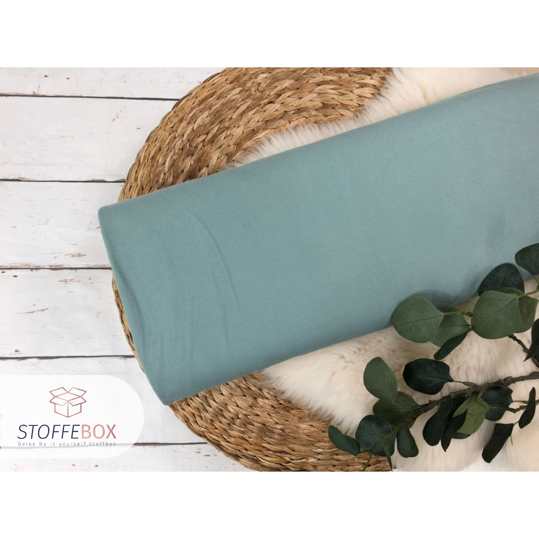 Jersey Stoff mit Jeansoptik - in verschiedenen Uni Farben - Öko-Tex-100 – Bild 13