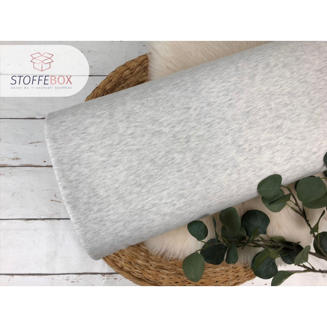 angerauter Sweat Uni meliert (ecru)
