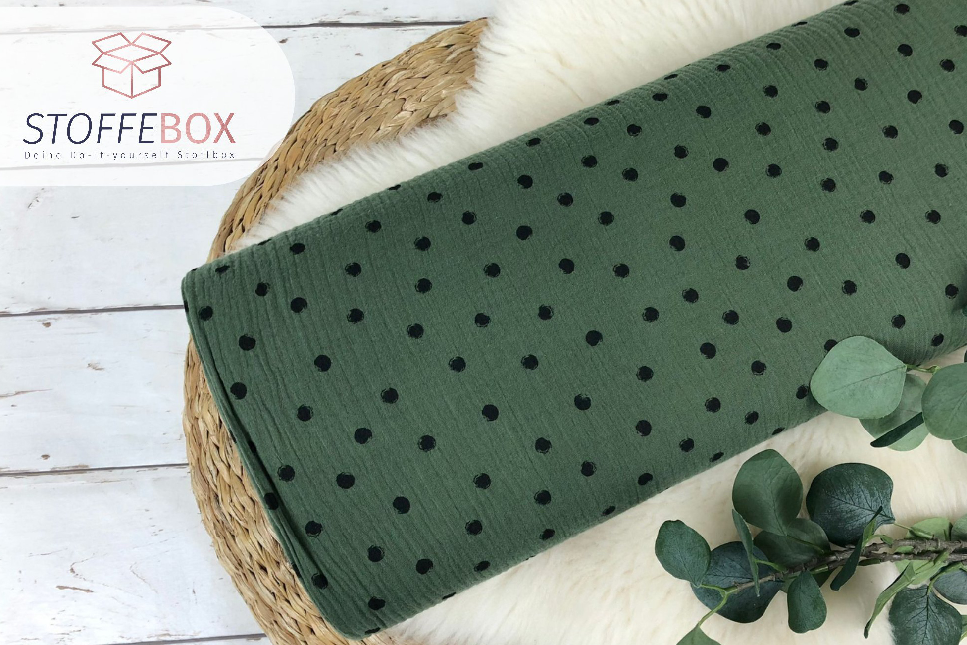 Musselin Stoff / Double Gauze - Punkte Polka Dots Tupfen (Farbe wählbar) Öko-Tex 100 – Bild 6
