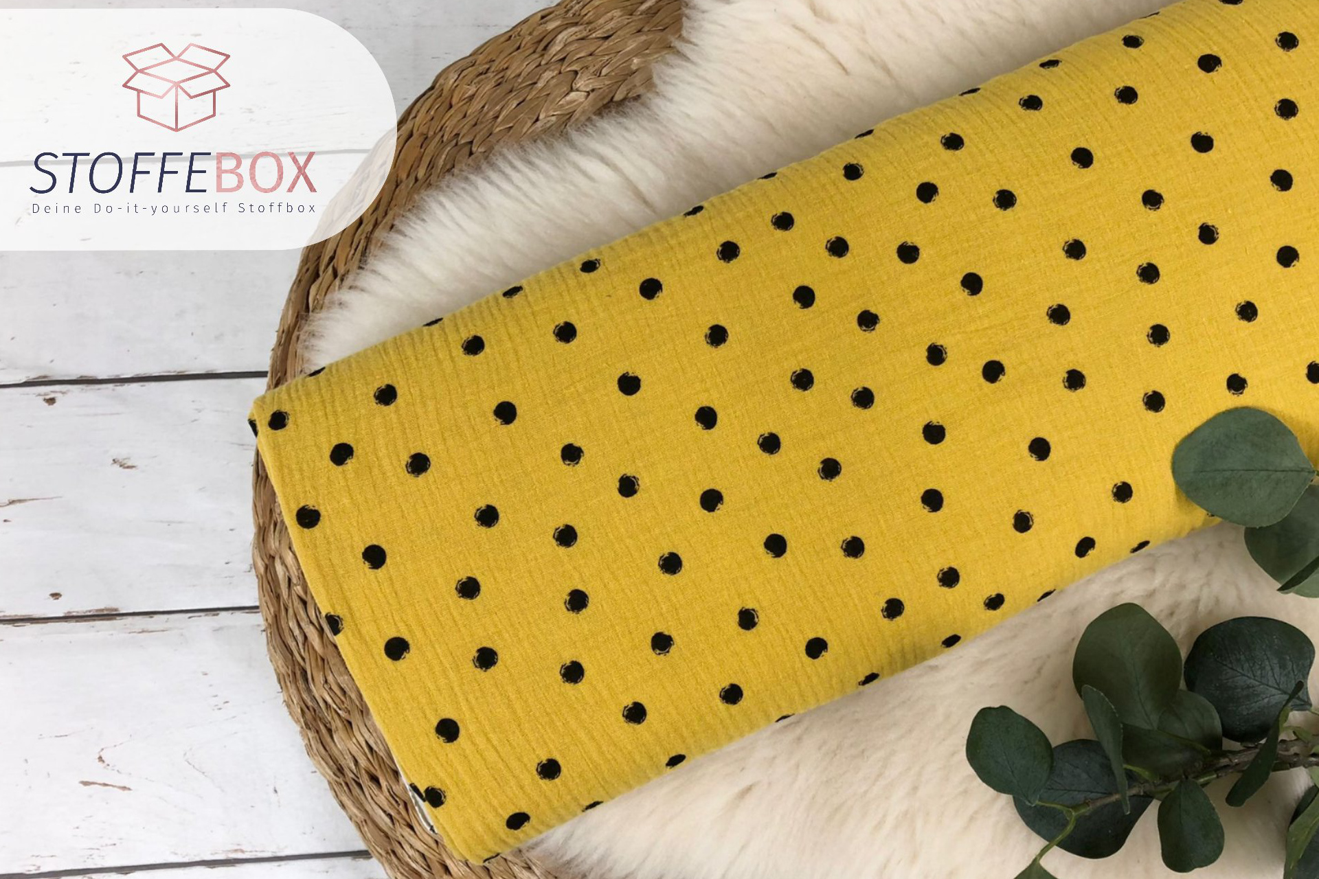 Musselin Stoff / Double Gauze - Punkte Polka Dots Tupfen (Farbe wählbar) Öko-Tex 100 – Bild 4