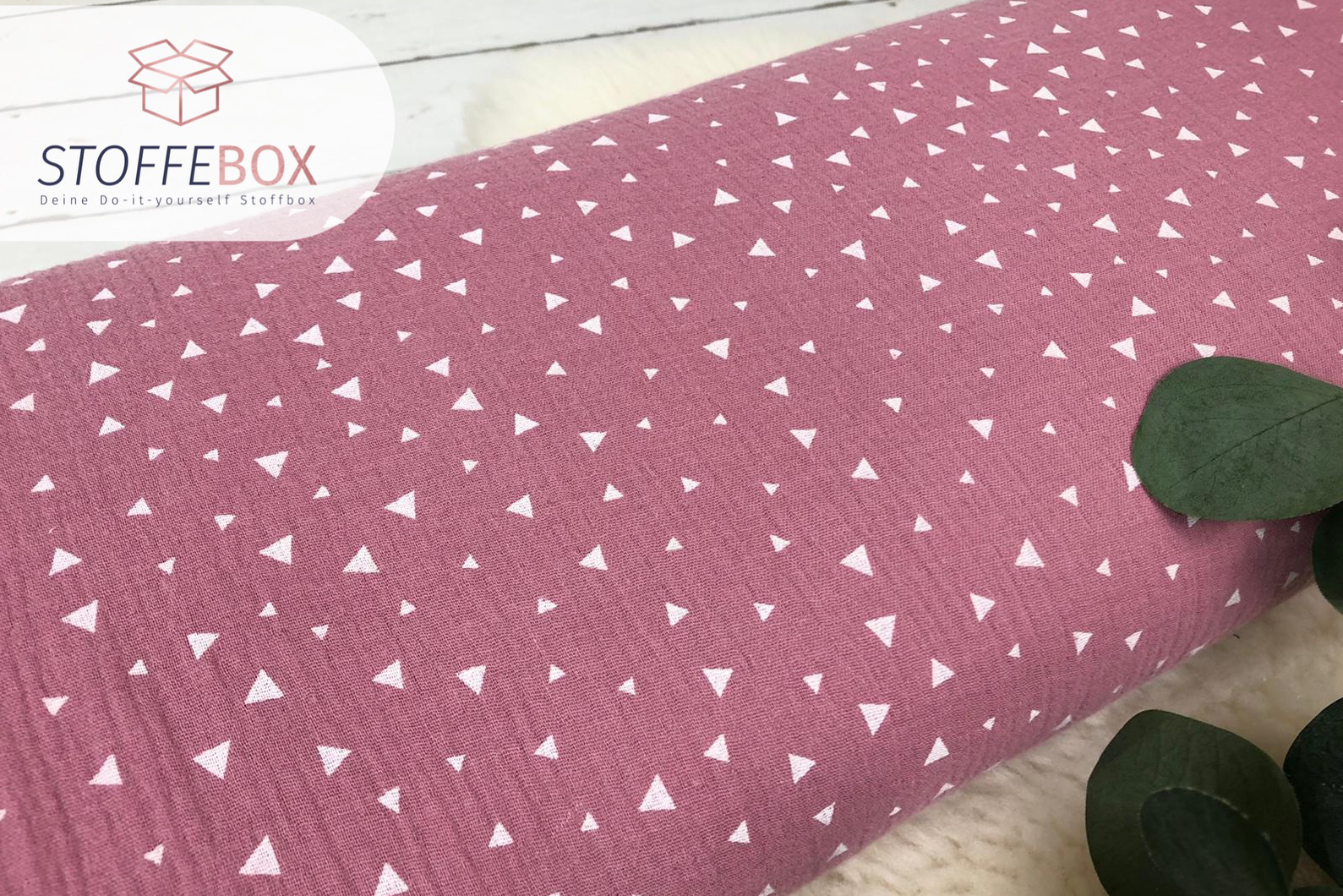 Musselin Stoff / Double Gauze - Dreiecke (Farbe wählbar) – Bild 2