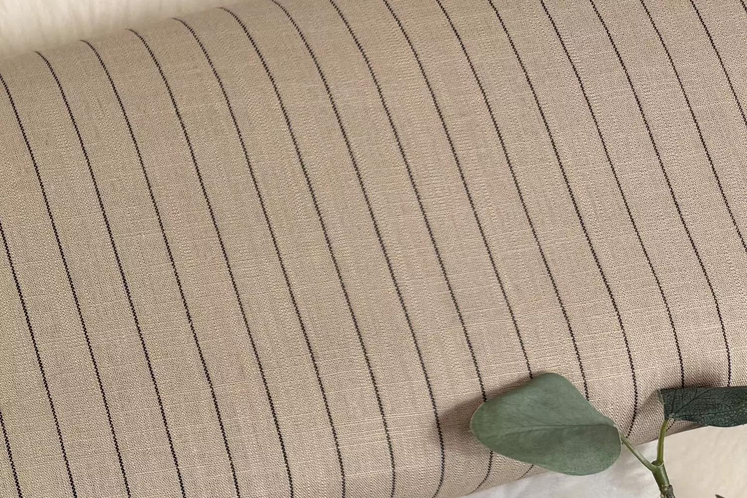 Viskose Leinen Mix - Streifen Muster dunkelblau, beige, natur, ecru - Öko-tex-100 – Bild 4
