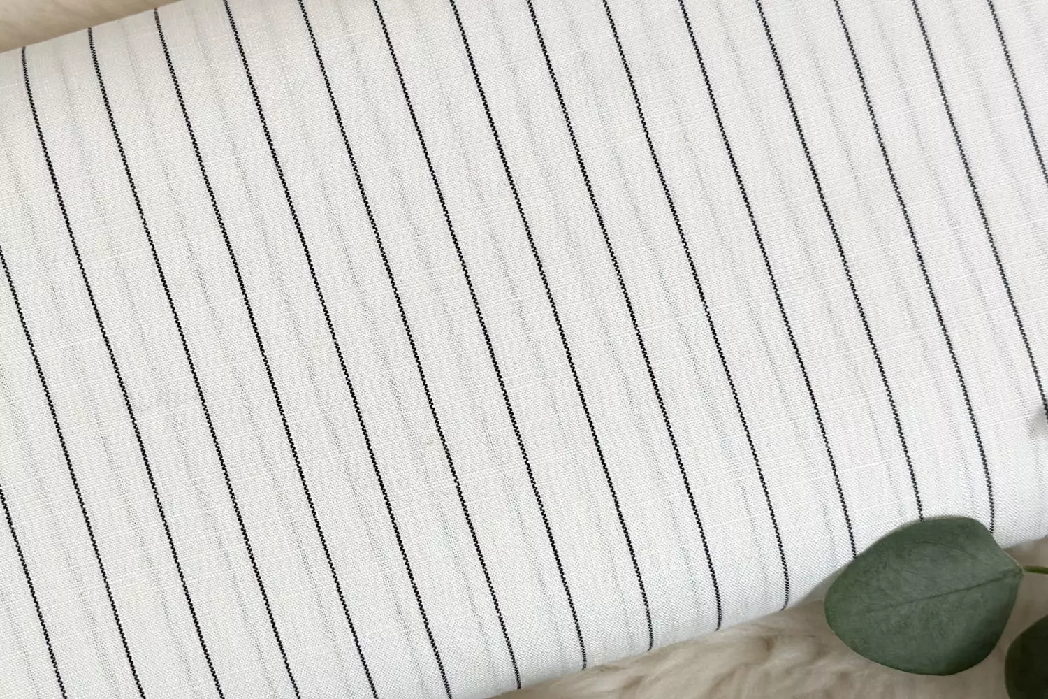 Viskose Leinen Mix - Streifen Muster dunkelblau, beige, natur, ecru - Öko-tex-100 – Bild 8
