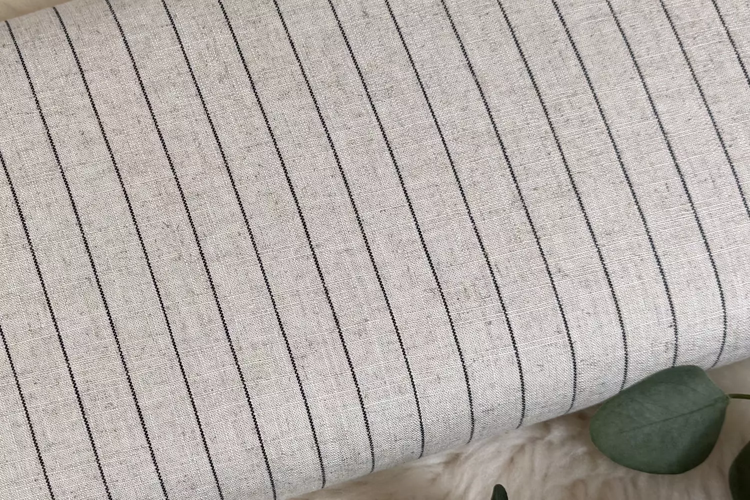 Viskose Leinen Mix - Streifen Muster dunkelblau, beige, natur, ecru - Öko-tex-100 – Bild 6