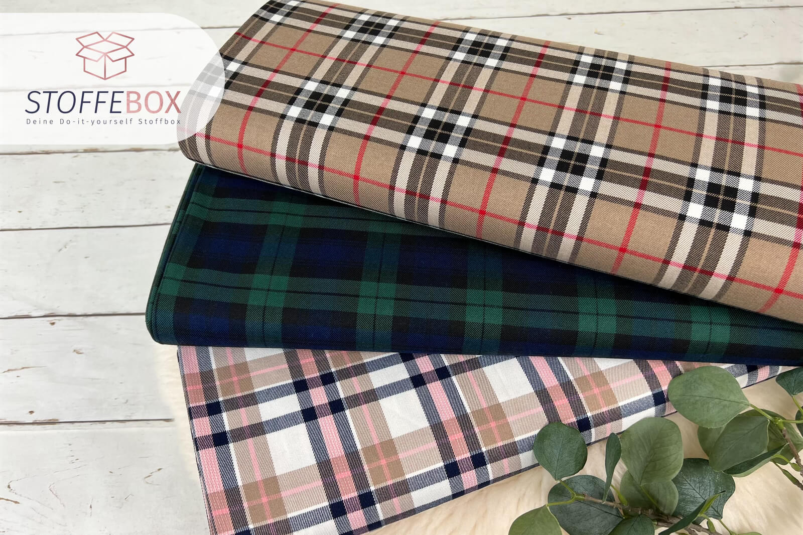 Glencheck groß Karo Stoffpaket