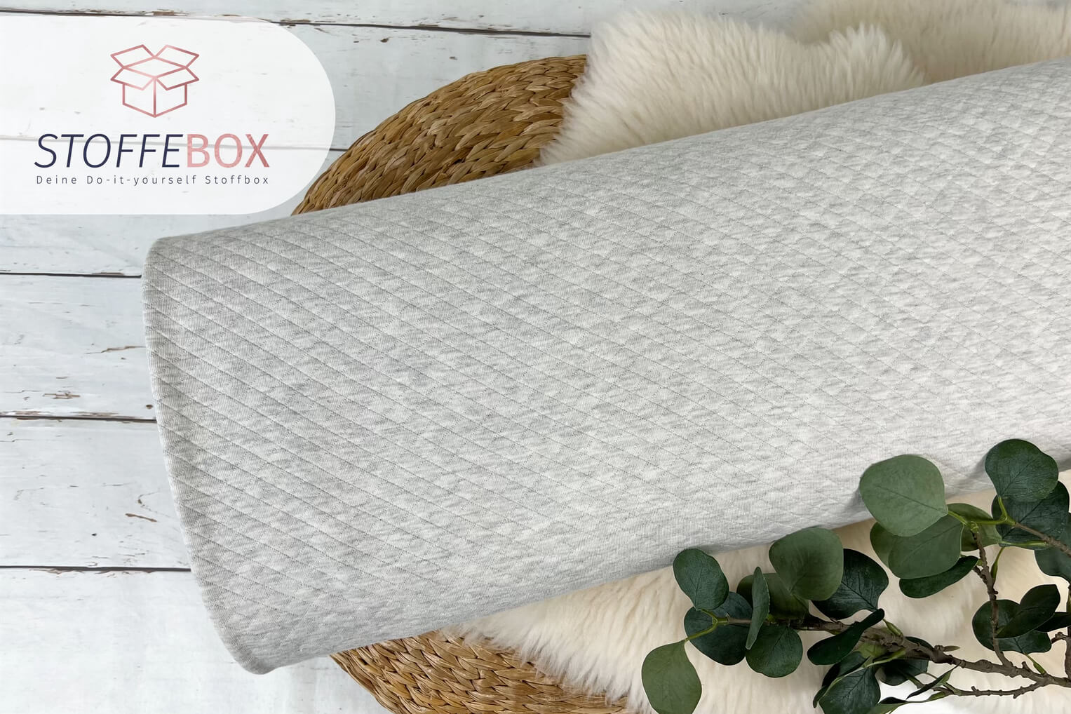 Steppstoff Uni meliert Öko-Tex 100 - (Farbe wählbar) – Bild 5