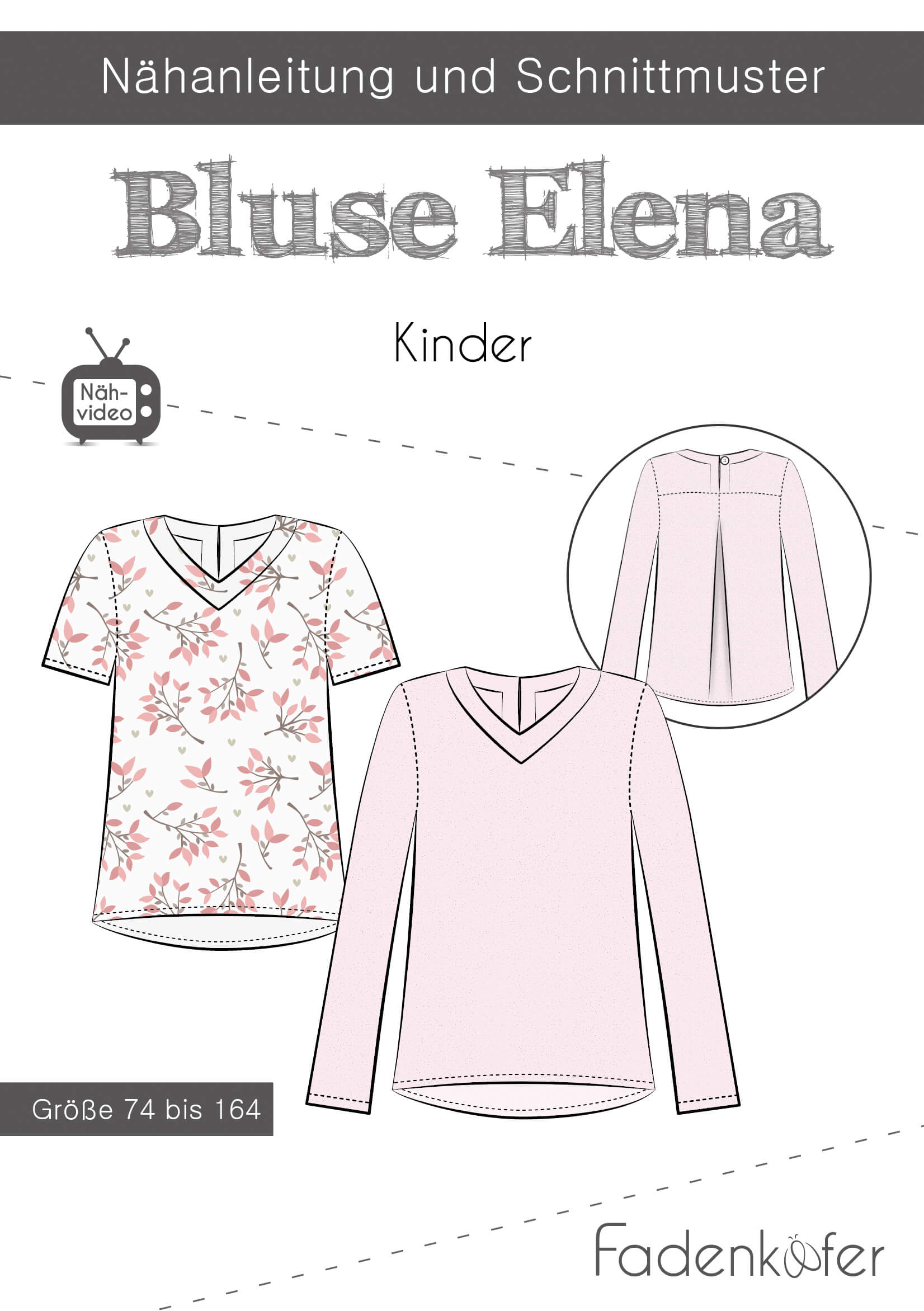 Schnittmuster Fadenkaefer für Bluse Elena Kinder
