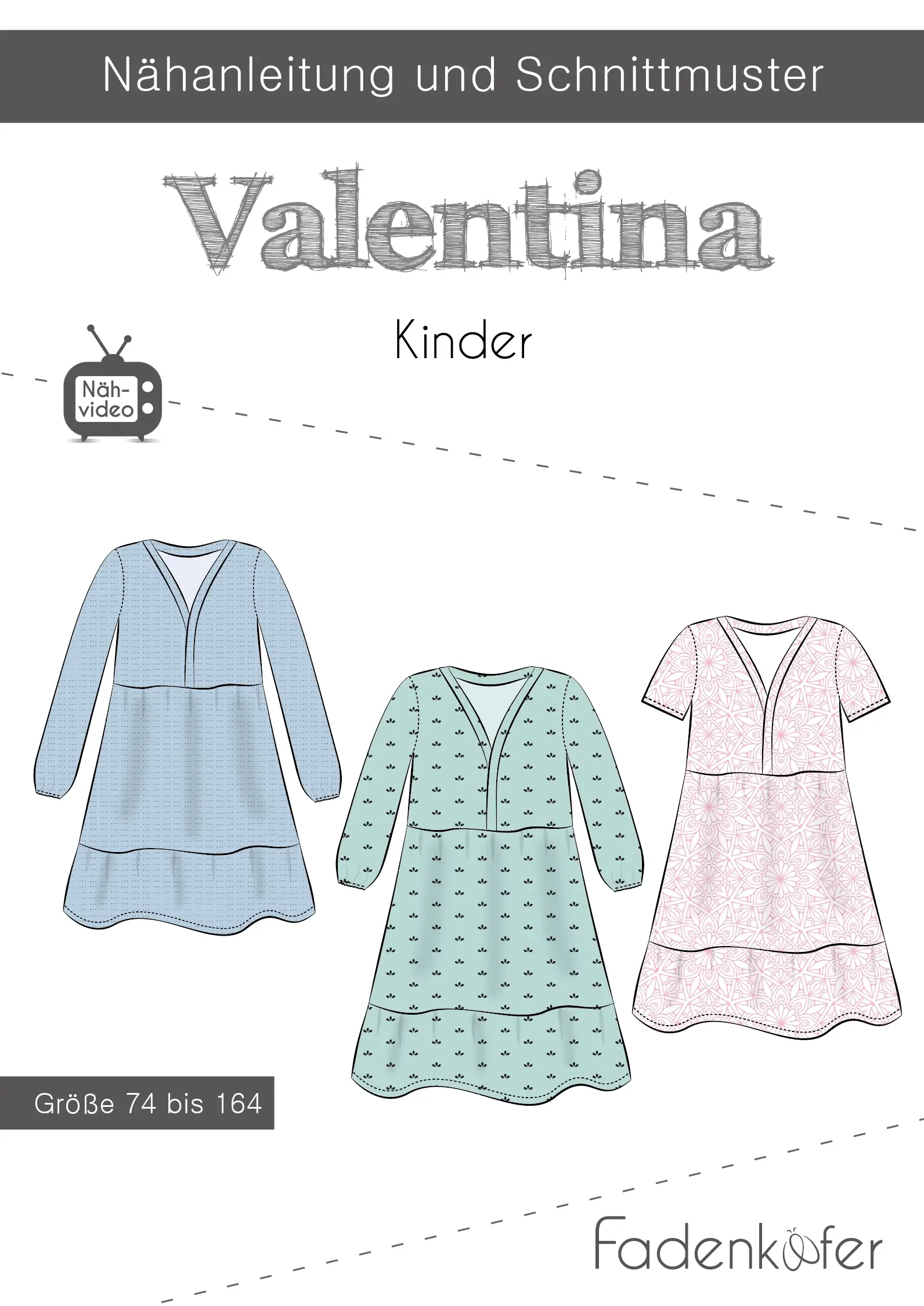 Schnittmuster Fadenkaefer für Kleid Valentina Kinder