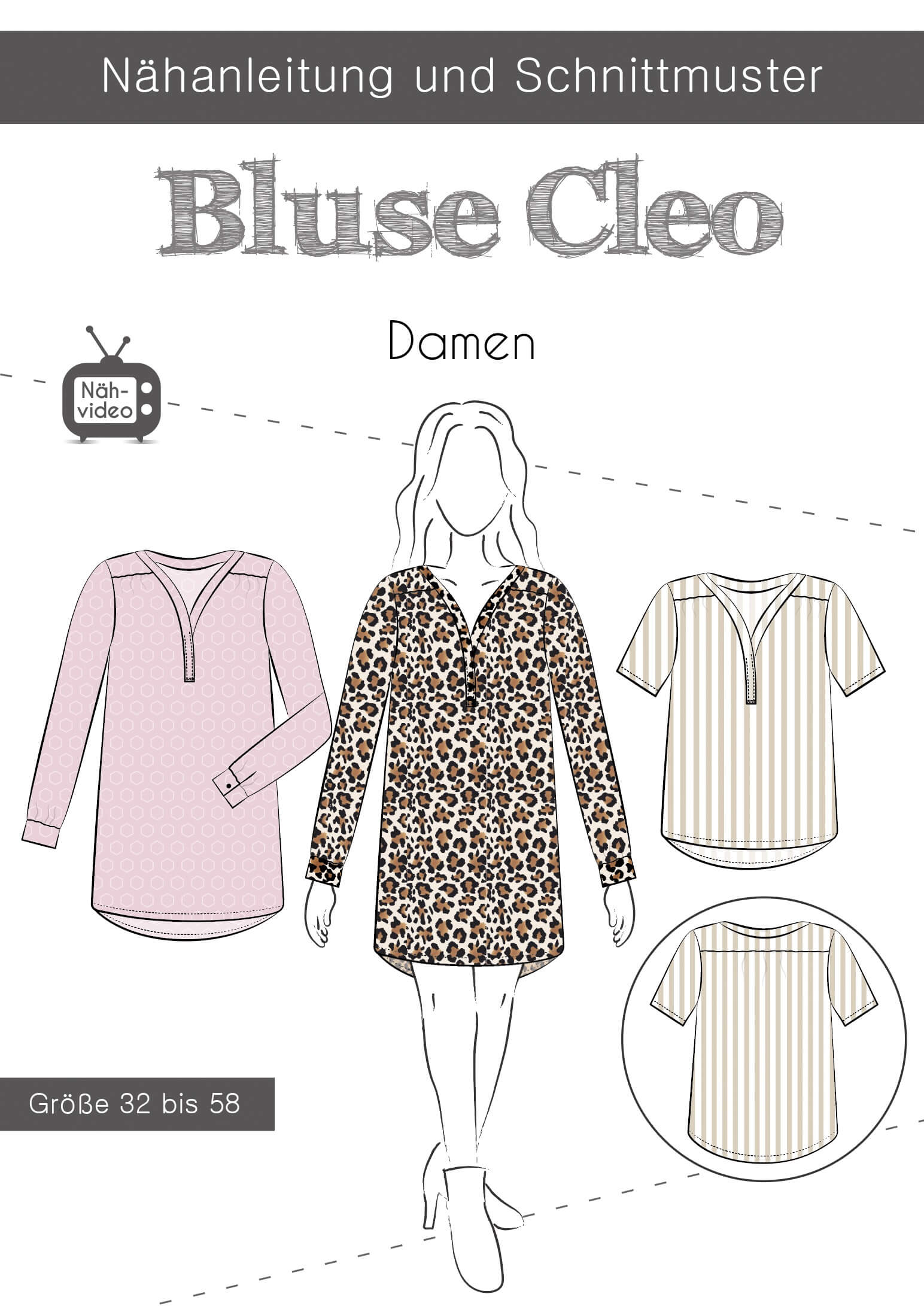 Schnittmuster Fadenkaefer für Bluse Cleo Damen