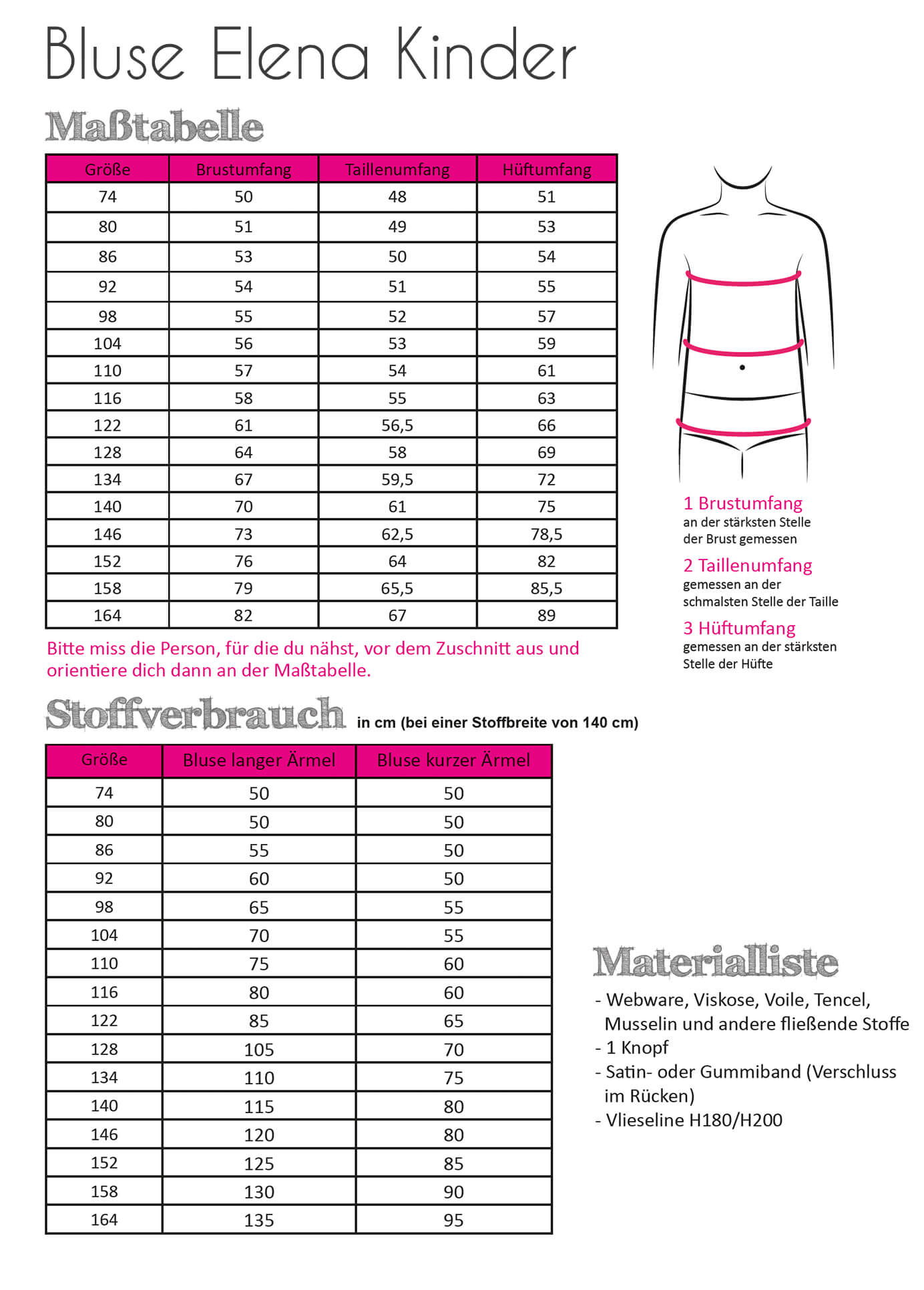 Papierschnittmuster Fadenkäfer Bluse Elena Kinder – Bild 4
