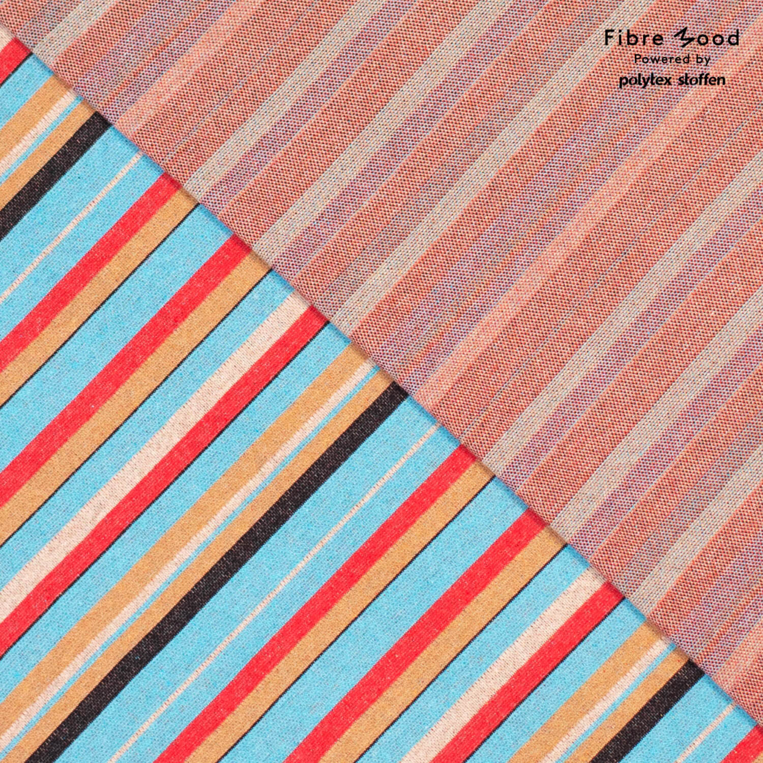 Fibre Mood 19 Jules und Arielle - Jacquard Stoff Strickware 5 farbenfrohe Streifen - Öko Tex 100 – Bild 5