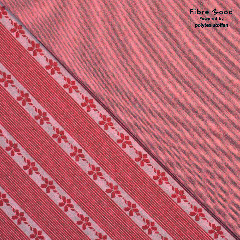 Fibre Mood 19 Thea und Jules - Jacquard Stoff Strickware abstrakte Blumen in rot- Öko Tex 100 – Bild 5