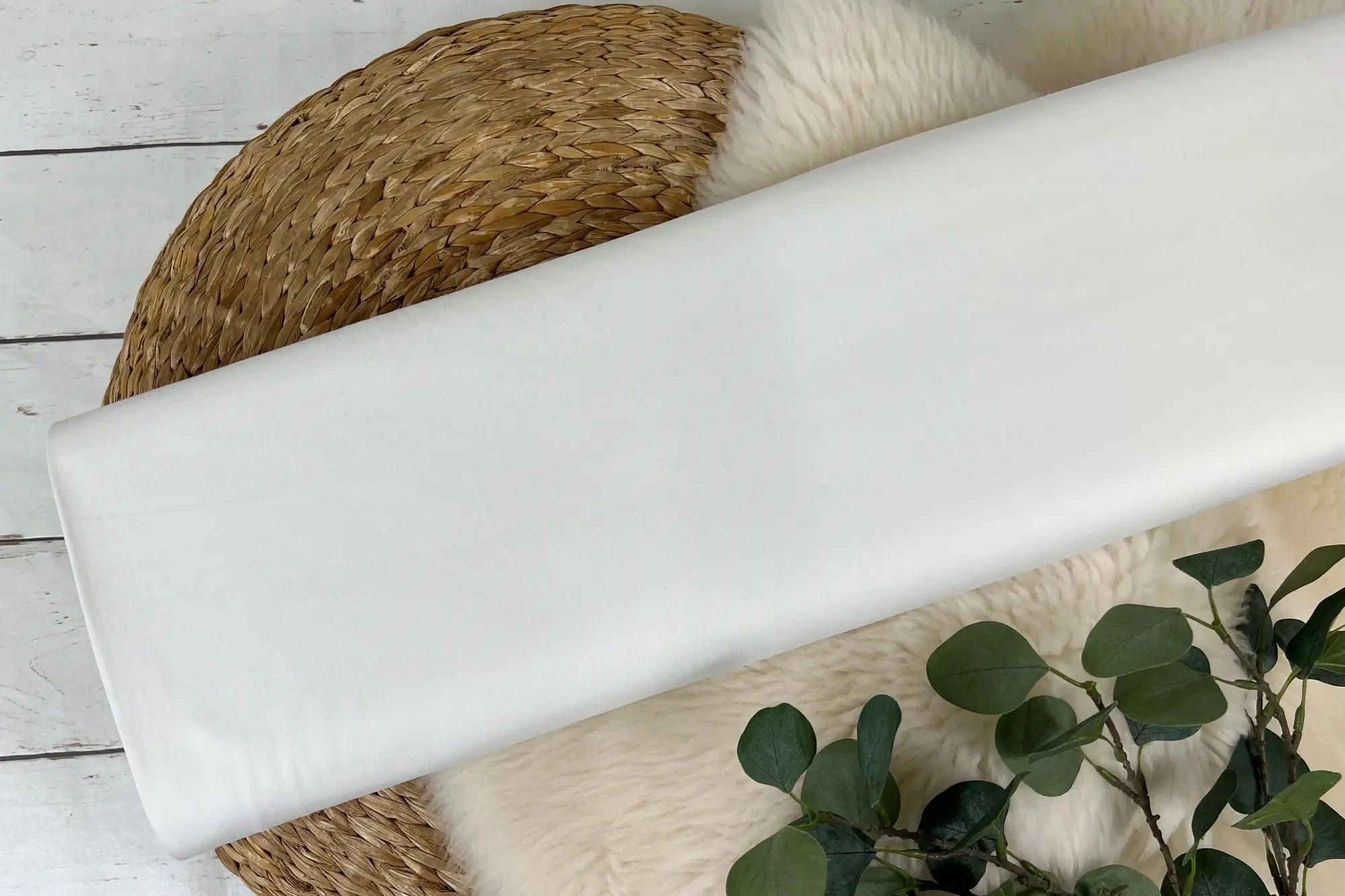 Reststück 40cm Hosenstoff Baumwoll Stretch - Pfirsichoberfläche Peach Chino - ecru