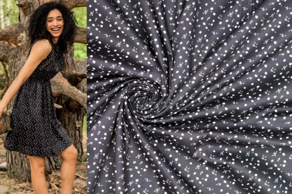 Fibre Mood 20 Jill aus einem Baumwoll JACQUARD mit Gänseblumen in schwarz