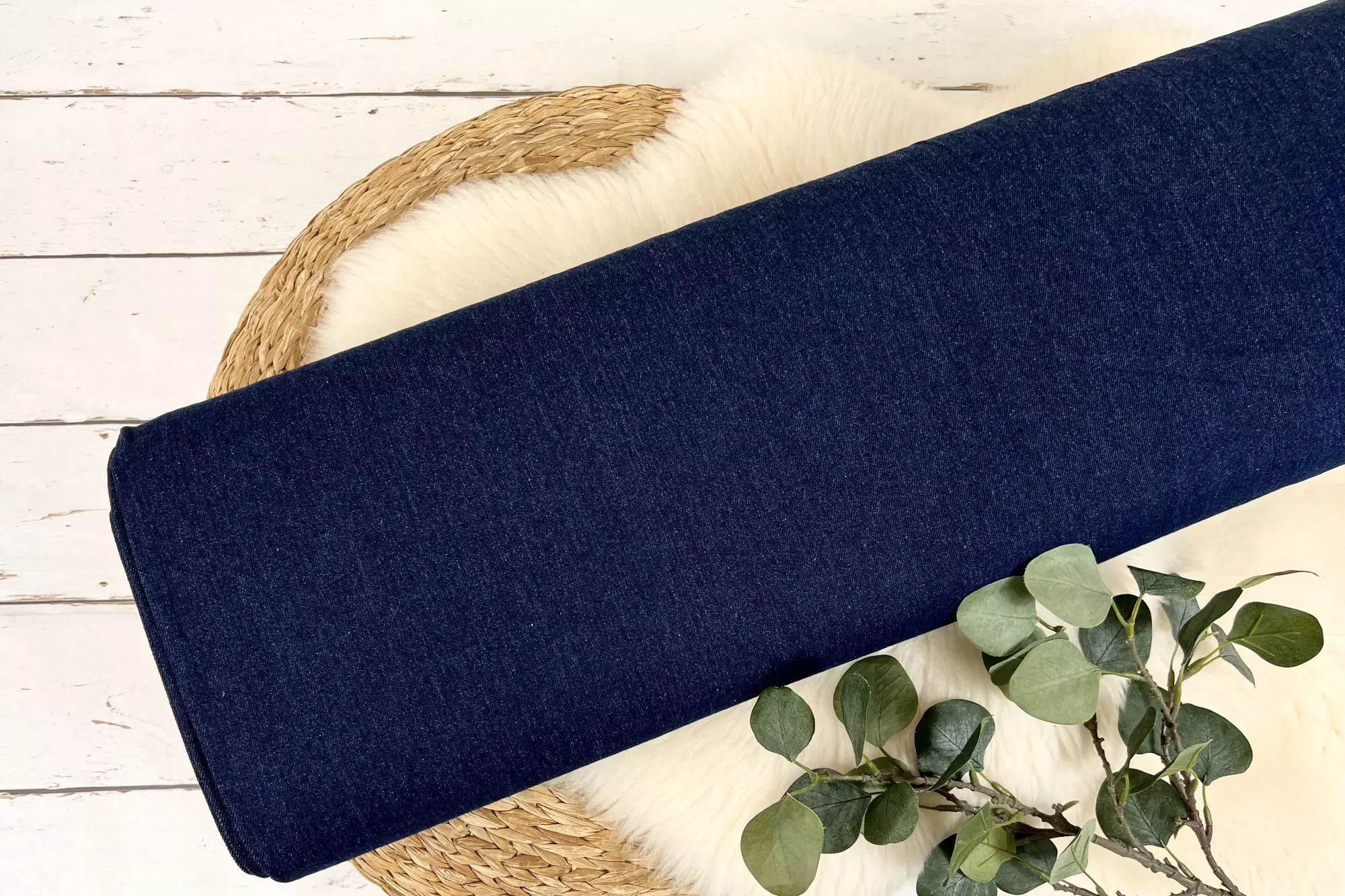 Baumwoll Jeansstoff in Uni navy