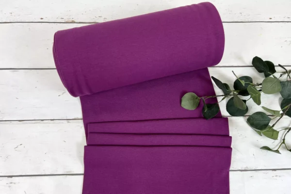 Feinripp Bündchen in uni Farbe brombeere