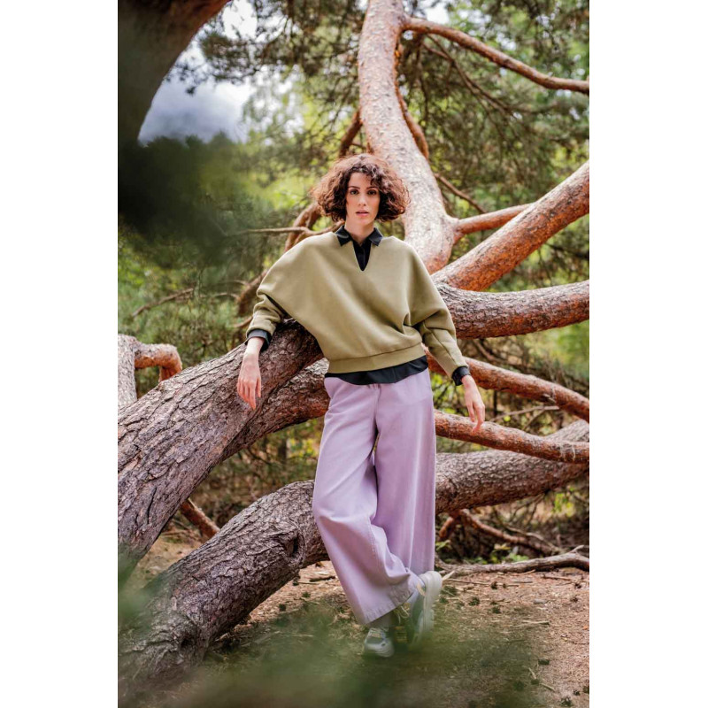 Fibre Mood 21 Elaine - Bio Sweat Jogger Stoff in hellolivegrün – Bild 6