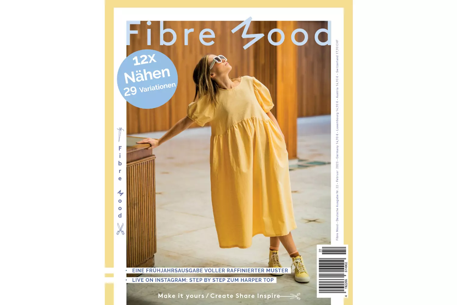 Fibre Mood 22 Nähzeitschrift mit 12 Schnittmuster für den Frühling/ Sommer 2023