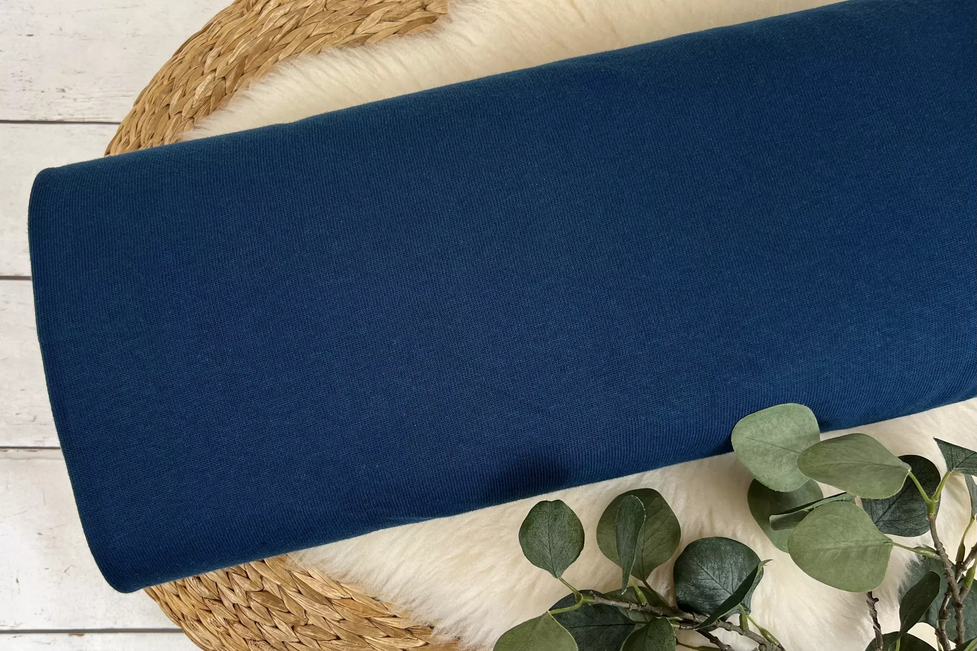 Strickstoff fein - Uni poseidon blau - Öko-Tex-100