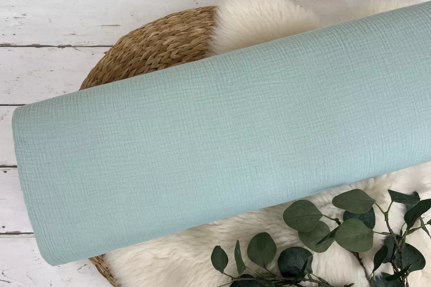 Musselin Uni / Double Gauze - Uni soft mint - Öko-Tex-100