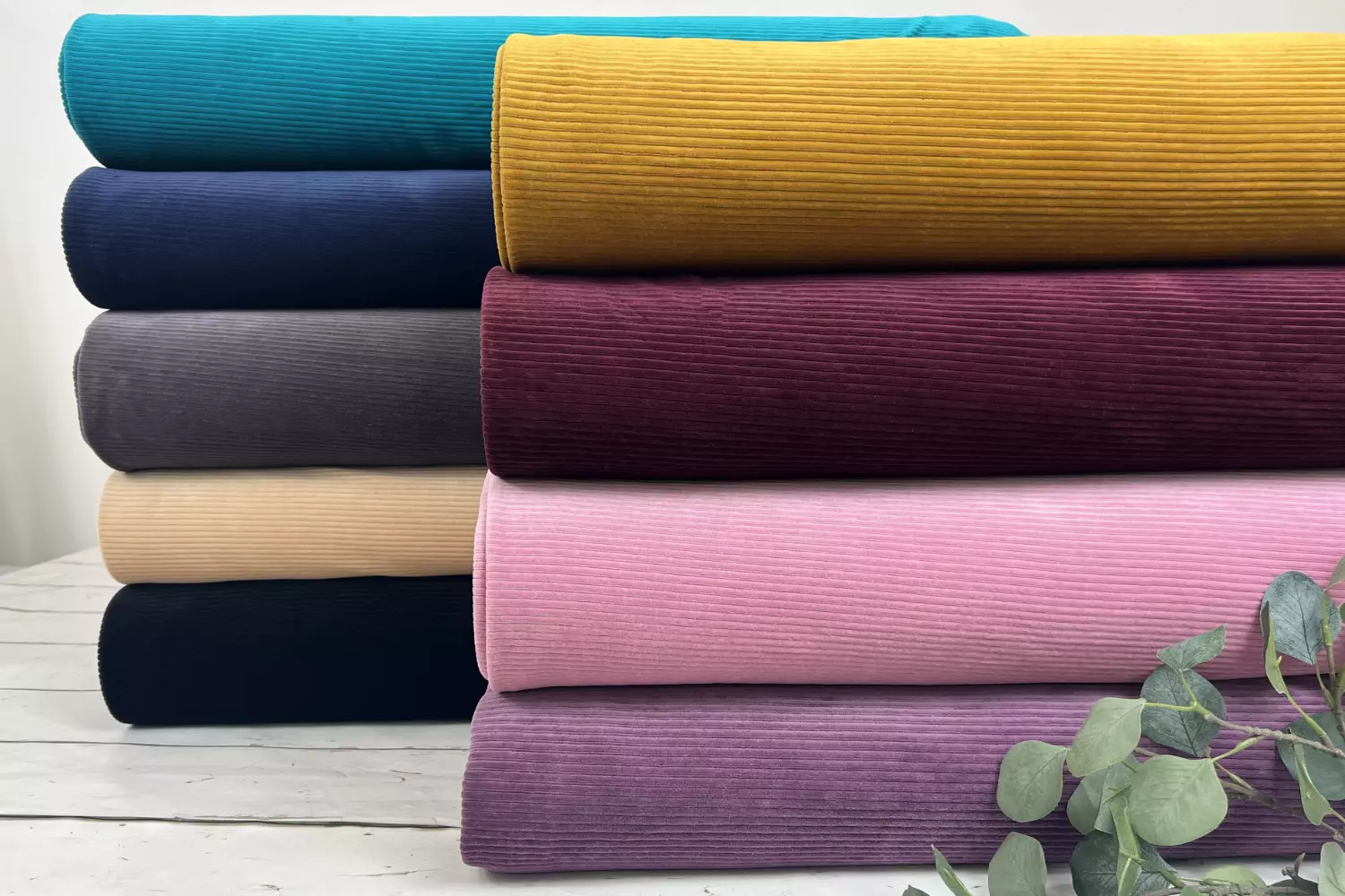Breitcord Jersey - Uni aubergine - Stretch, Baumwolle, Öko Tex 100 – Bild 6