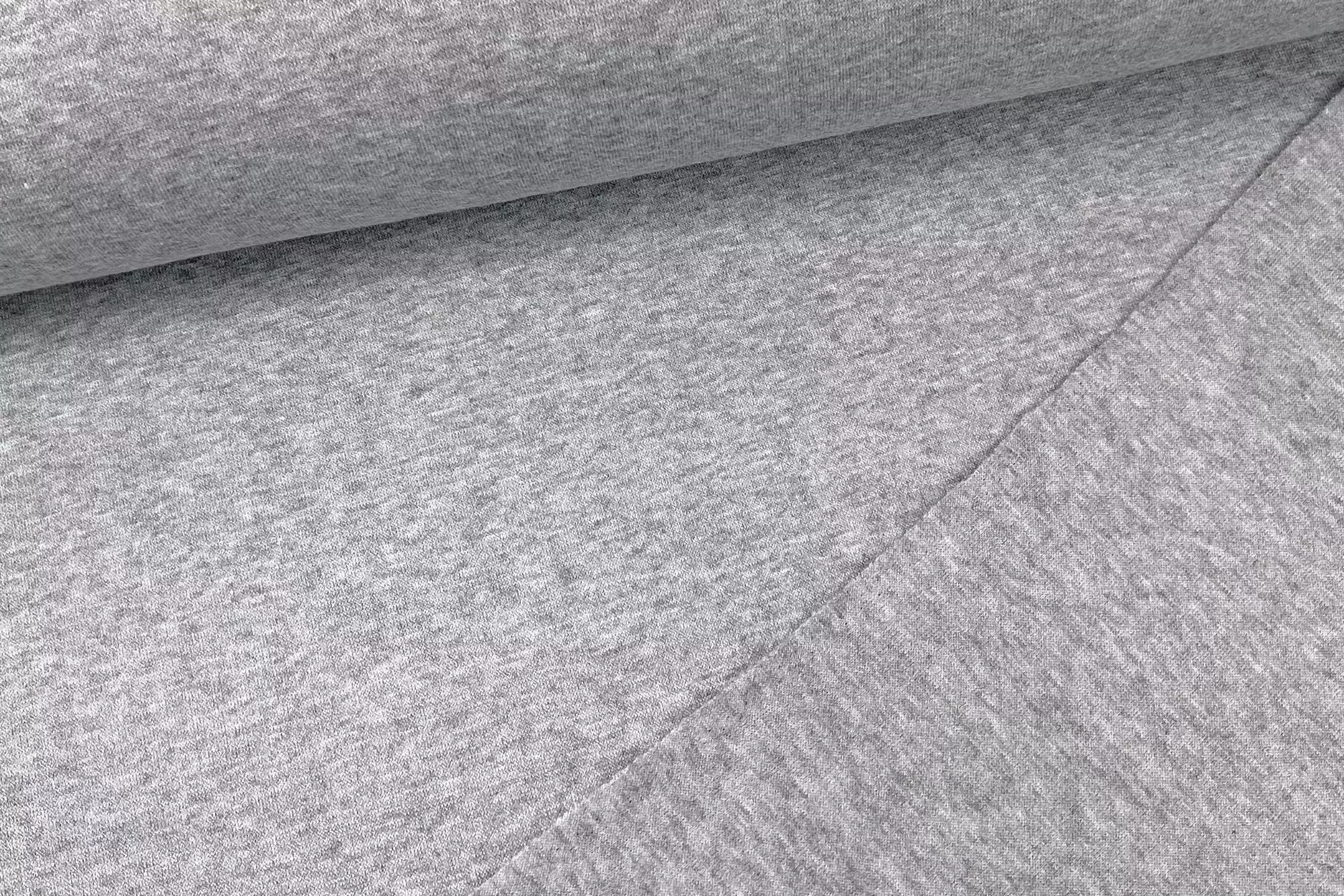feiner Soft Strickstoff in Uni hellgrau meliert
