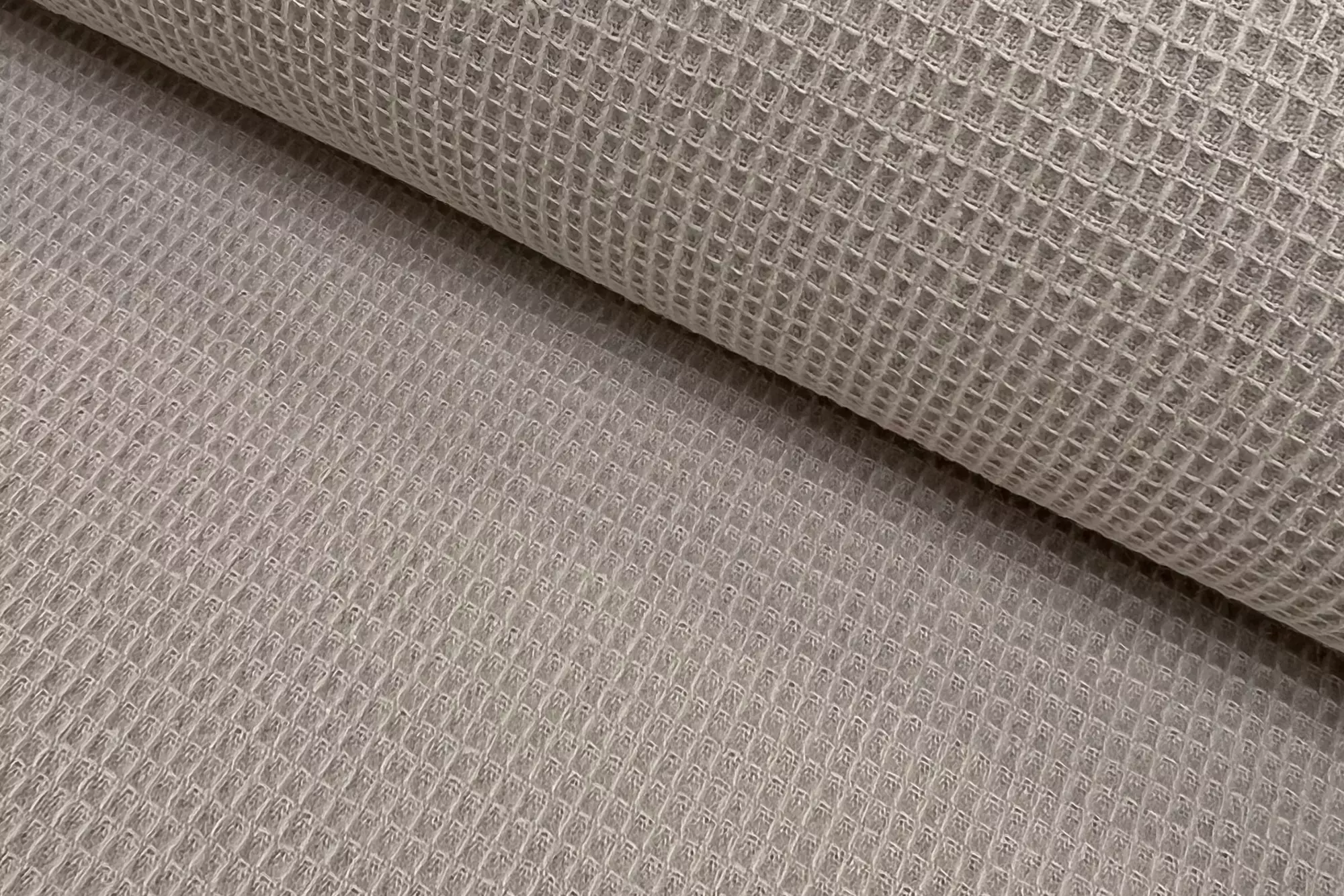 Waffelpique aus Baumwolle in beige