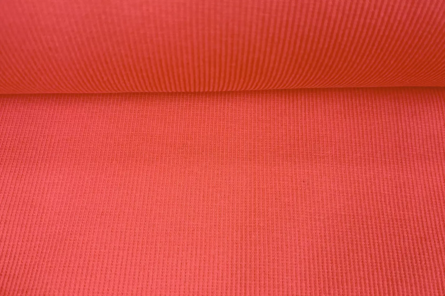 Rippbündchen Stoff - Uni dunkel koralle - 50cm Schlauchware Öko-Tex-100