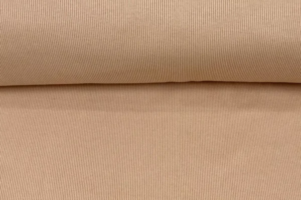 Rippbündchen Stoff - Uni elfenbein - 50cm Schlauchware Öko-Tex-100