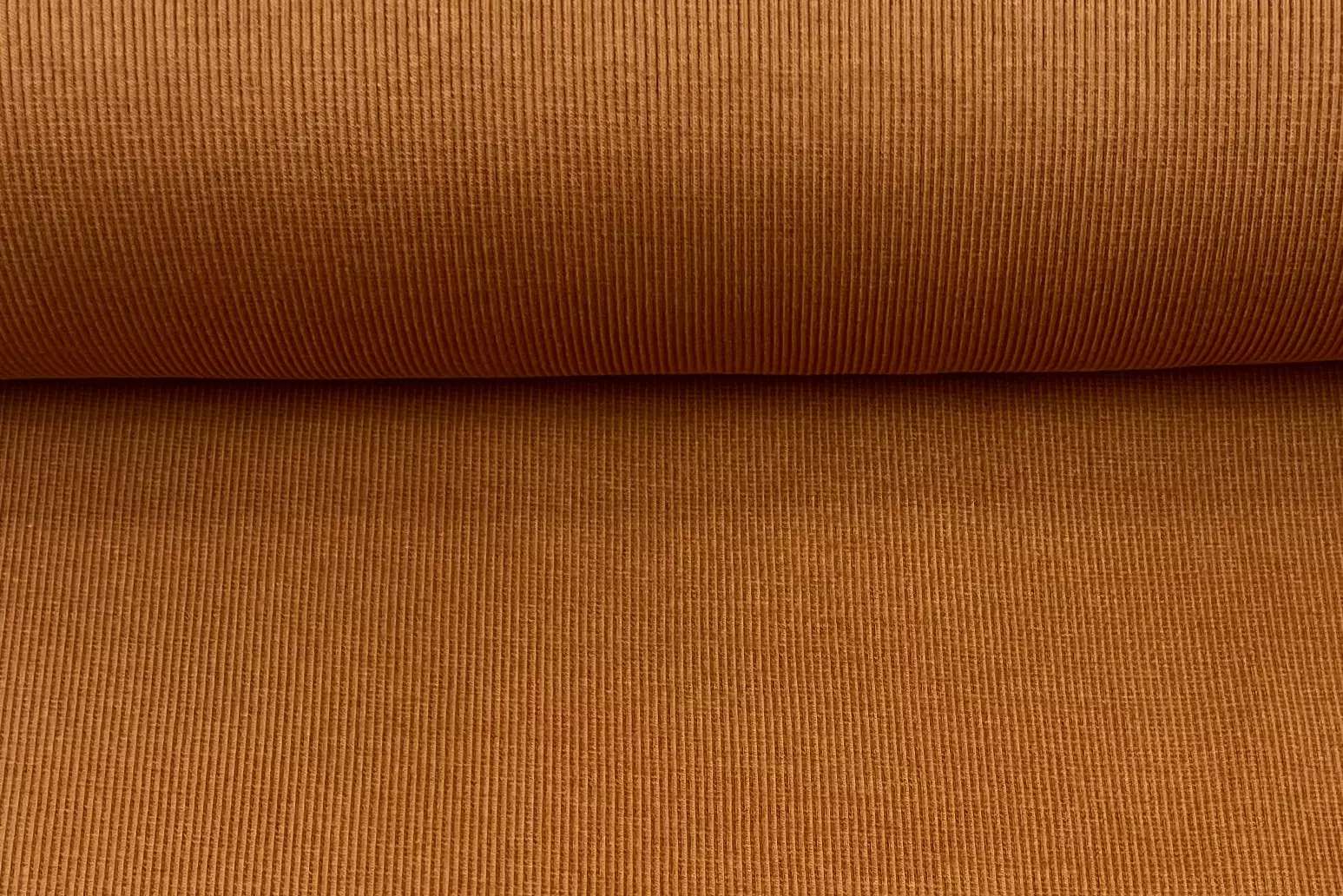 Rippbündchen Stoff - Uni hellkupfer - 50cm Schlauchware Öko-Tex-100