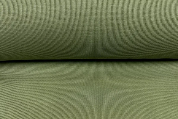 Rippbündchen Stoff - Uni helloliv - 50cm Schlauchware Öko-Tex-100