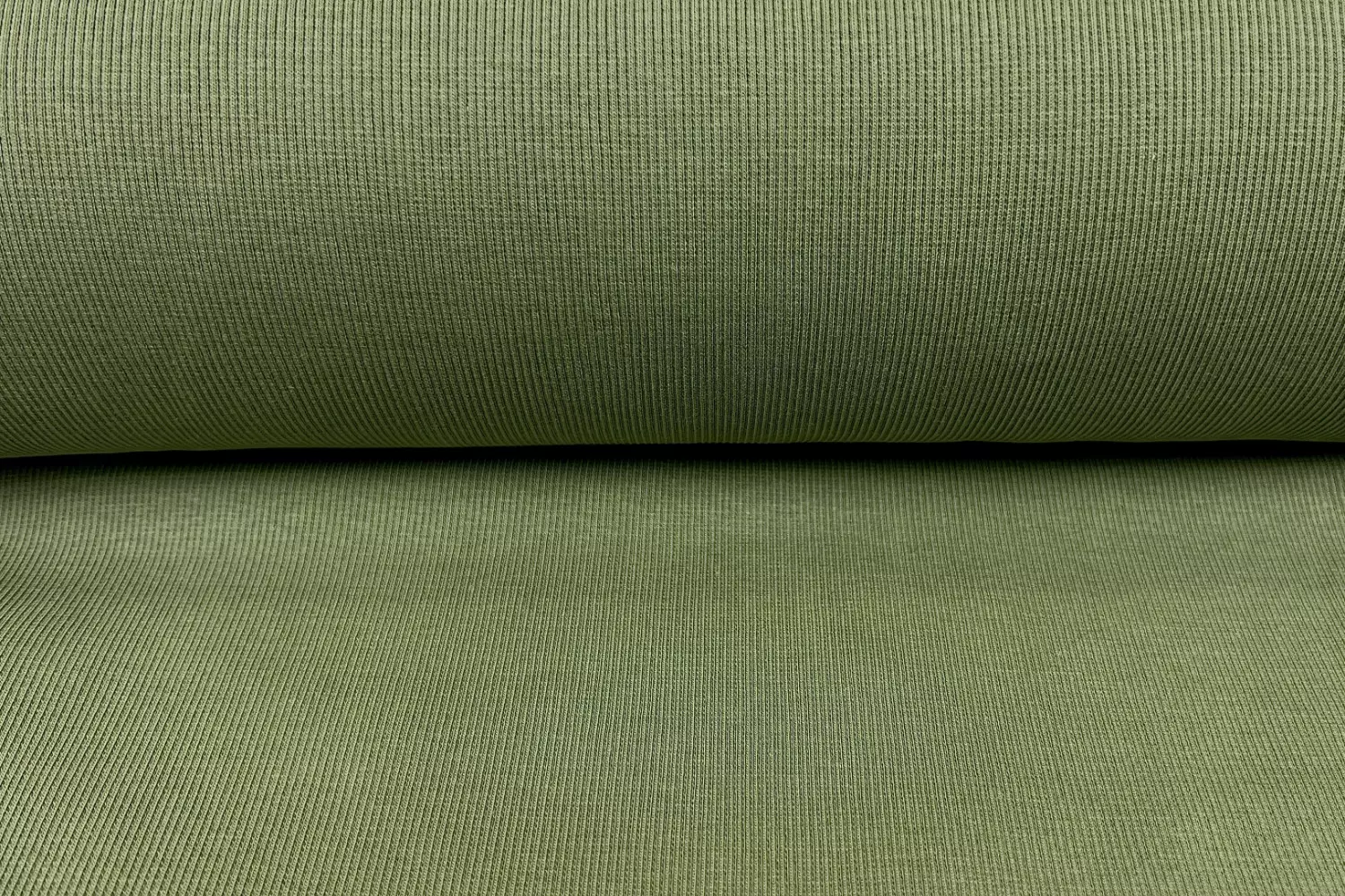 Rippbündchen Stoff - Uni helloliv - 50cm Schlauchware Öko-Tex-100