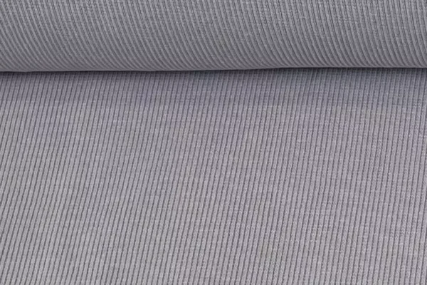 Rippbündchen Stoff - Uni rauchiges hellgrau - 50cm Schlauchware Öko-Tex-100
