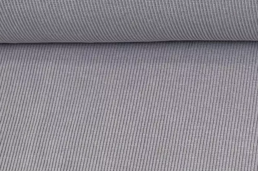 Rippbündchen Stoff - Uni rauchiges hellgrau - 50cm Schlauchware Öko-Tex-100