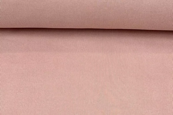 Rippbündchen Stoff - Uni rauchiges rosa - 50cm Schlauchware Öko-Tex-100