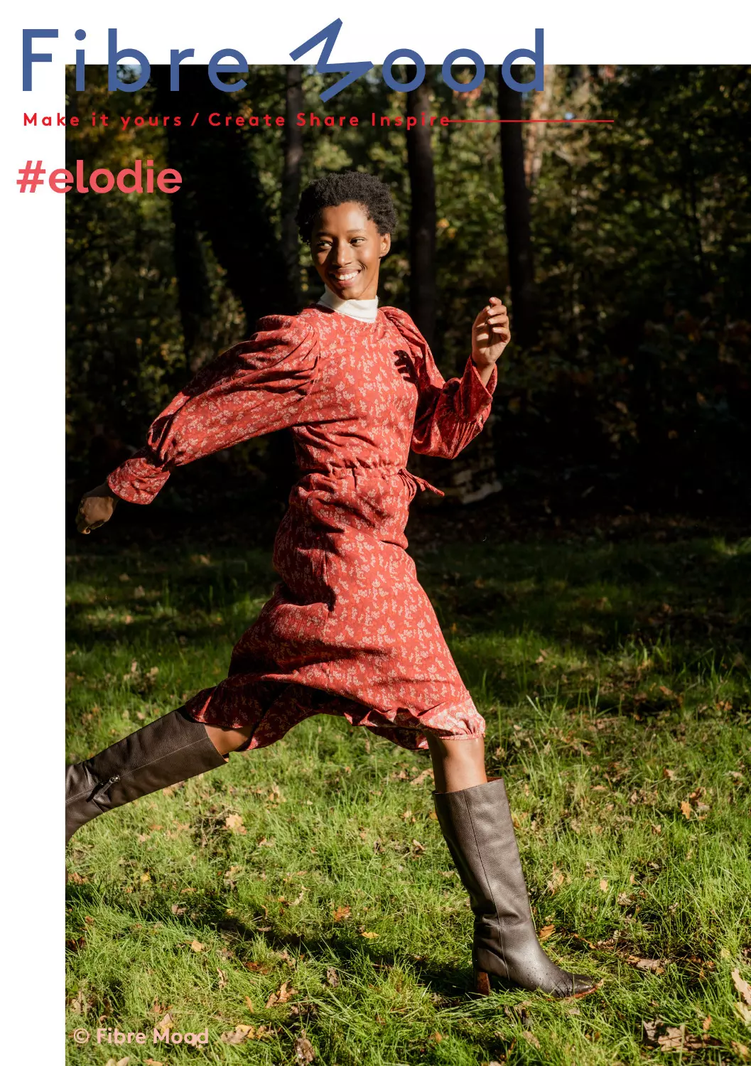 Fibre Mood Special Elodie - Viskose Borkenkrepp Blätter in rot, bordeaux – Ökotex 100 – Bild 6