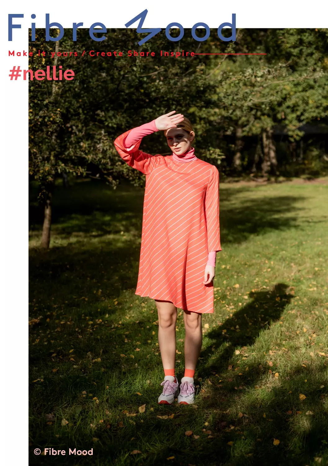 Tragebild Fibre Mood Special Nellie aus Viskose mit Satin Linien in rot