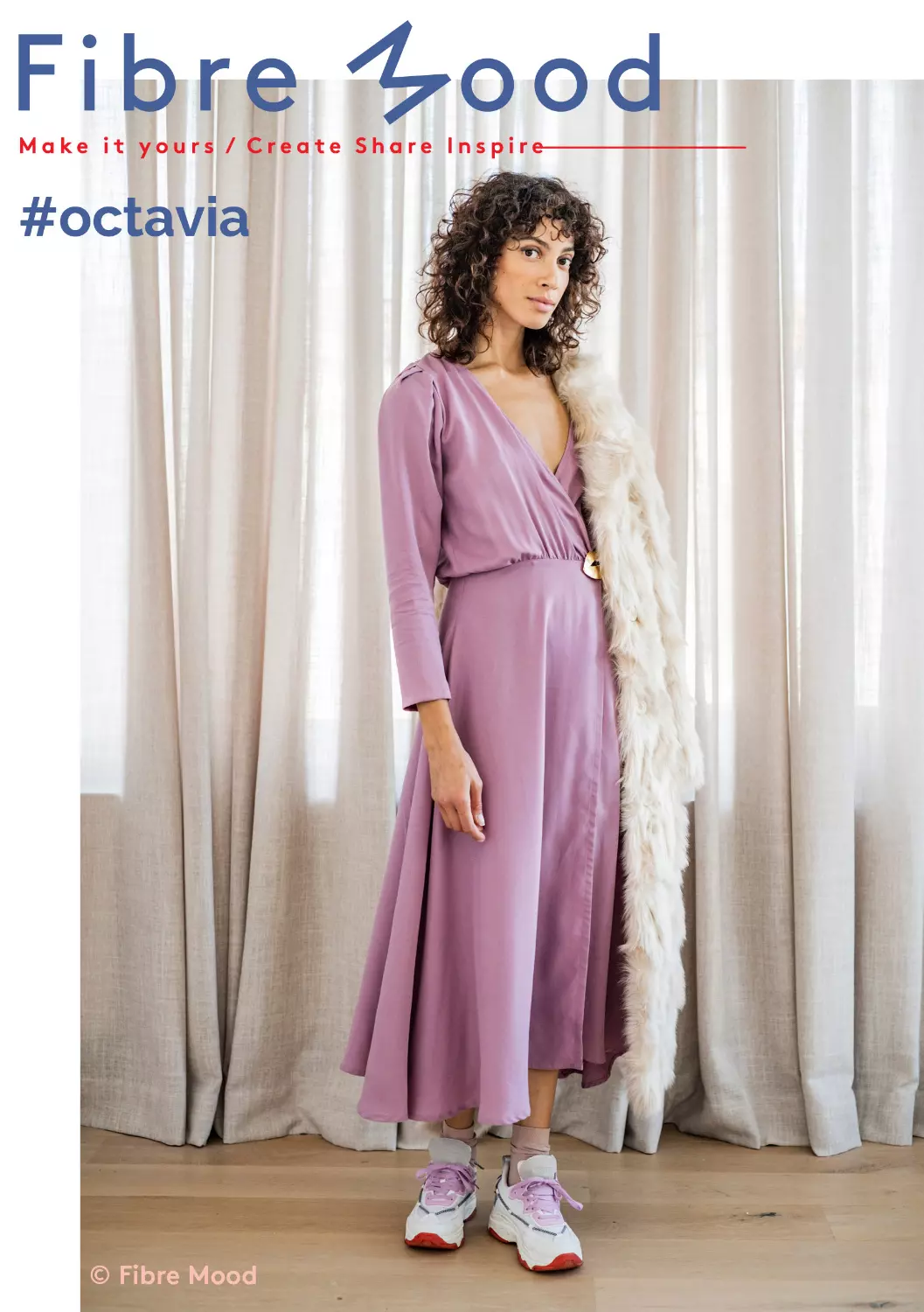 Tragebild Fibre Mood Special Octavia aus Lyocell Tencel Stoff in Uni dunkelflieder