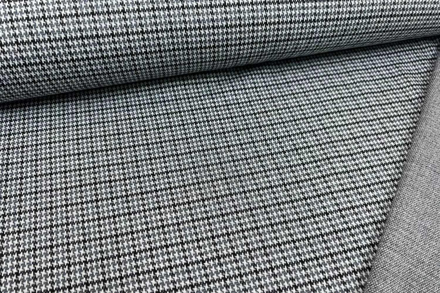 Jacquard Stoff stretch mit quadrat Pepita Karo Muster in hellgrau