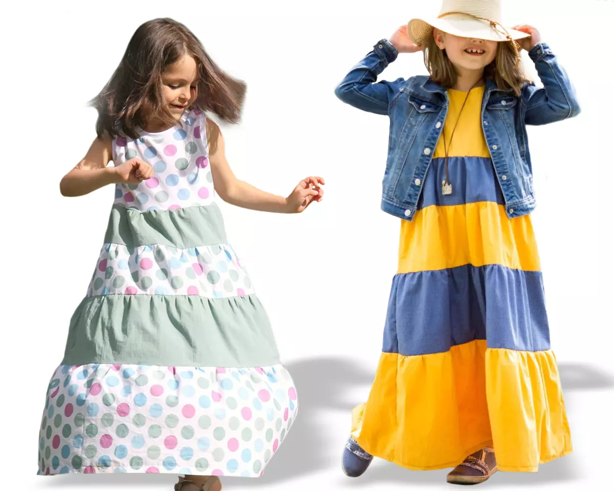 vernähtes Sommerkinder Somerkleid mit dem Papierschnittmuster Fadenkäfer Fiona