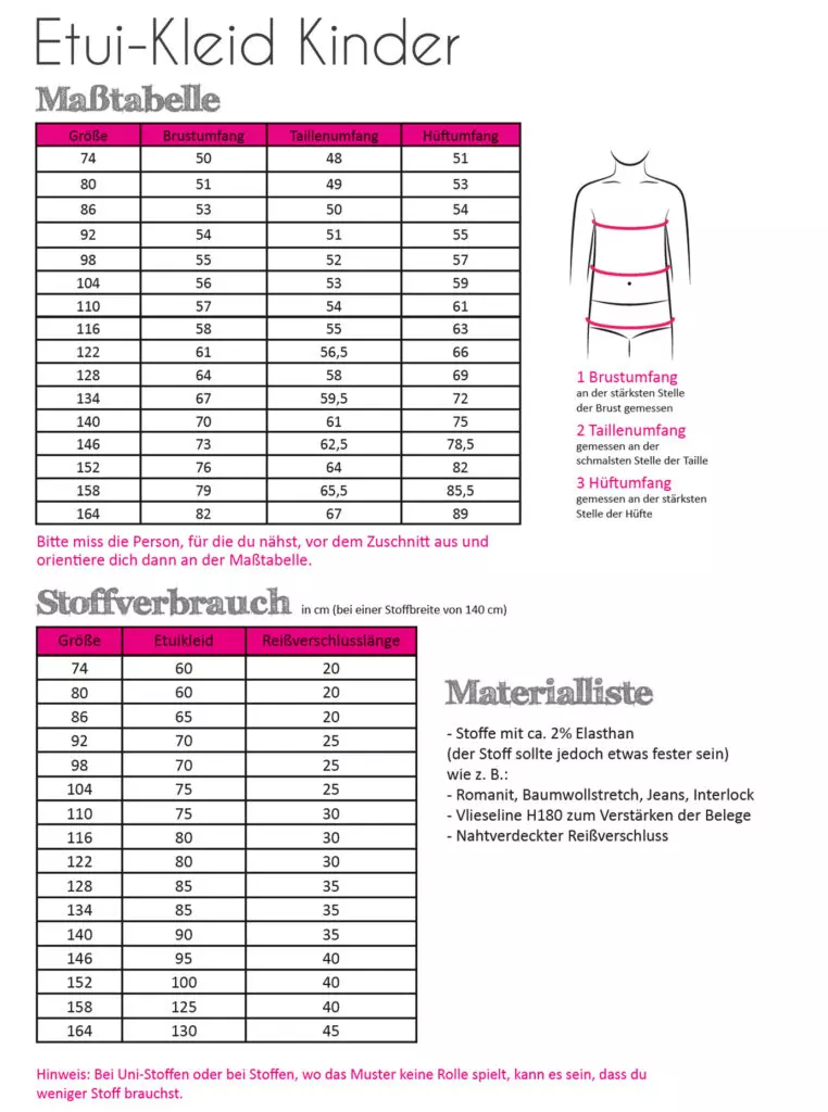Papierschnittmuster Fadenkäfer Etui Kleid Kinder – Bild 4