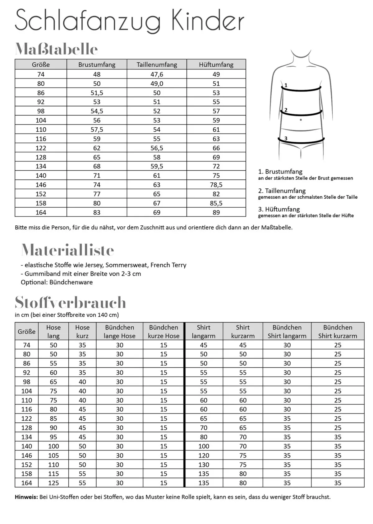 Papierschnittmuster Fadenkäfer Schlafanzug Kinder – Bild 6